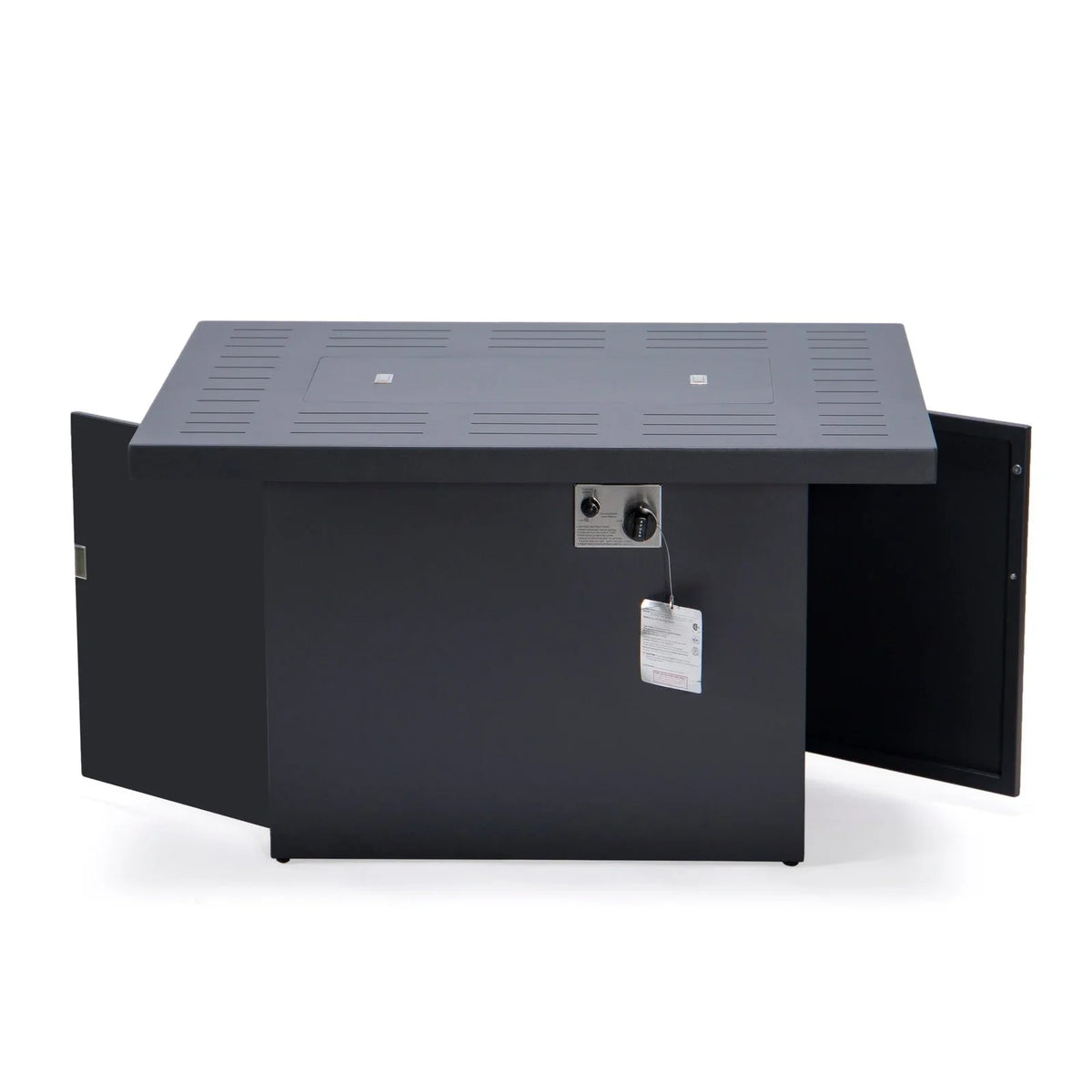 Chelsea Patio Modern Black Aluminum Propane Fire Pit Table - Elax Furniture