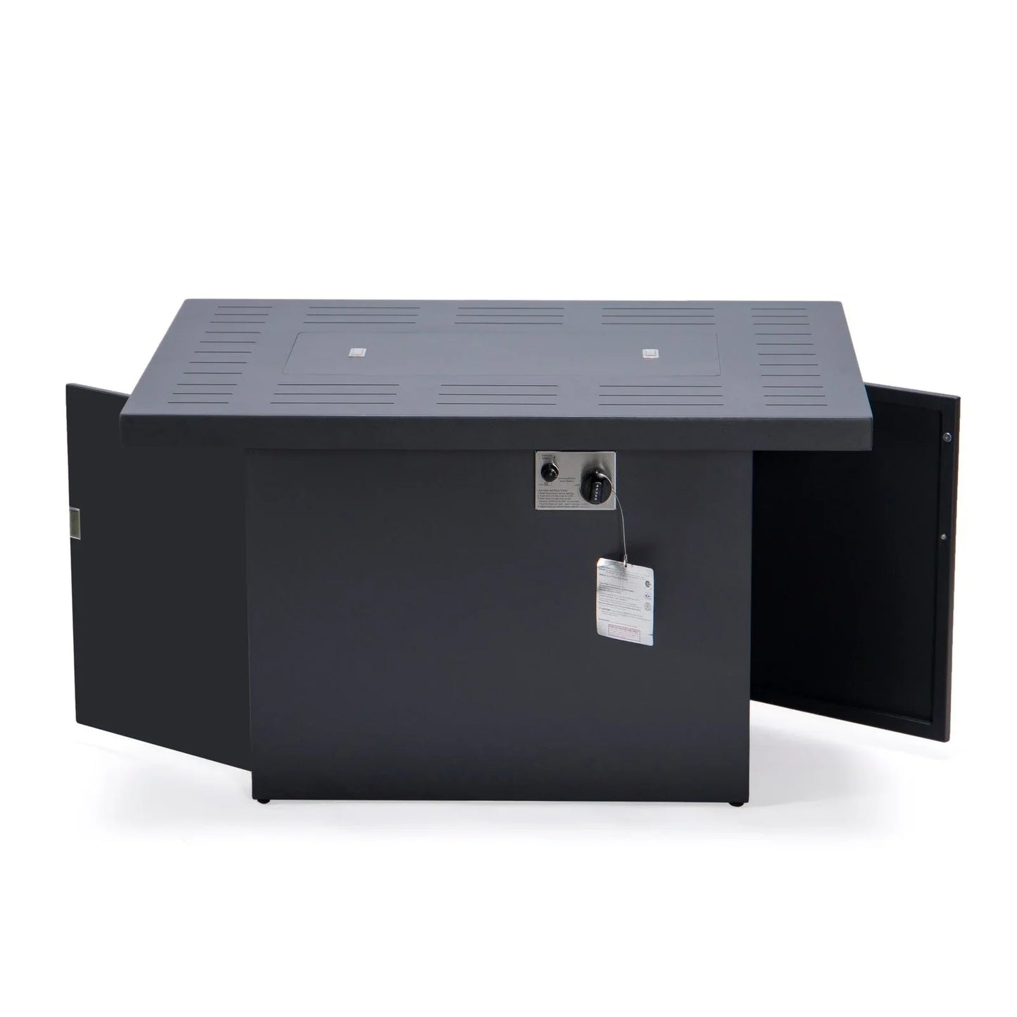 Chelsea Patio Modern Black Aluminum Propane Fire Pit Table - Elax Furniture