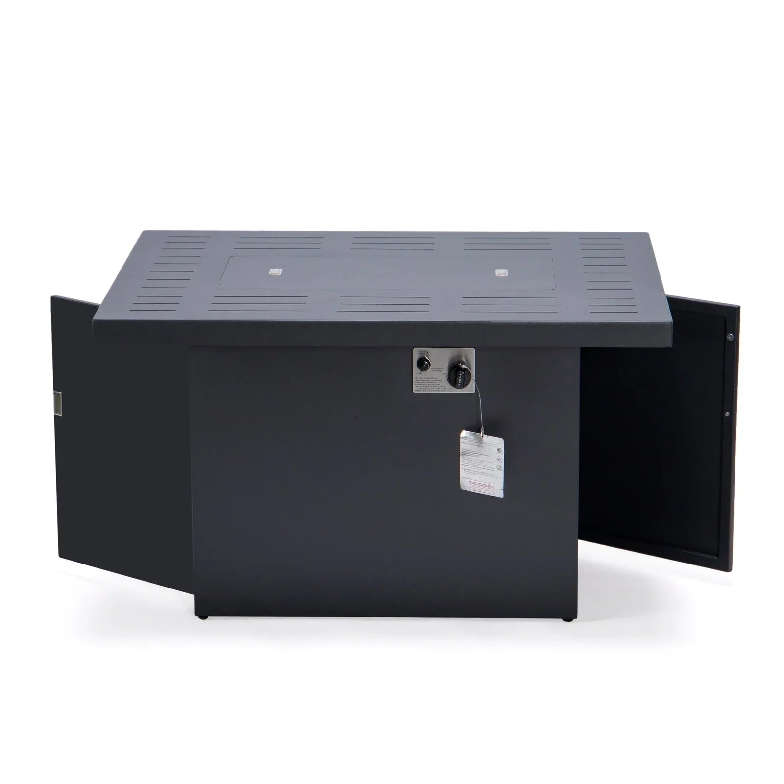 Chelsea Patio Modern Black Aluminum Propane Fire Pit Table - Elax Furniture