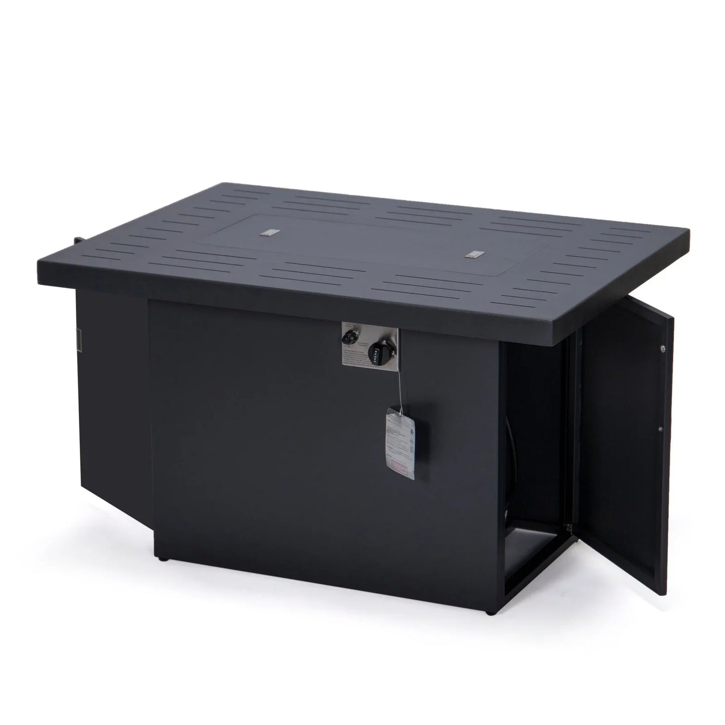 Chelsea Patio Modern Black Aluminum Propane Fire Pit Table - Elax Furniture