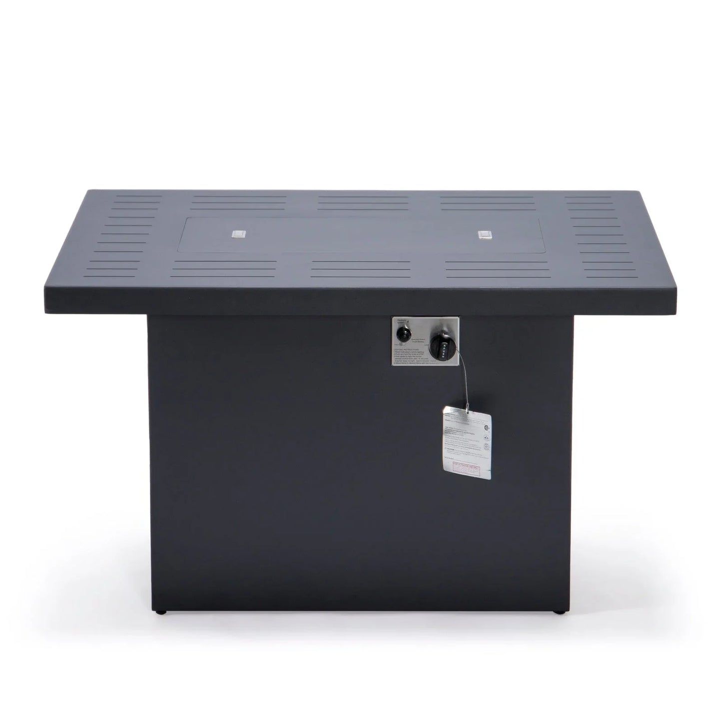 Chelsea Patio Modern Black Aluminum Propane Fire Pit Table - Elax Furniture