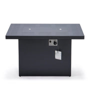 Chelsea Patio Modern Black Aluminum Propane Fire Pit Table - Elax Furniture