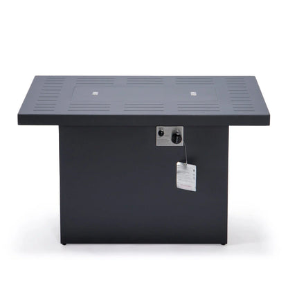 Chelsea Patio Modern Black Aluminum Propane Fire Pit Table - Elax Furniture