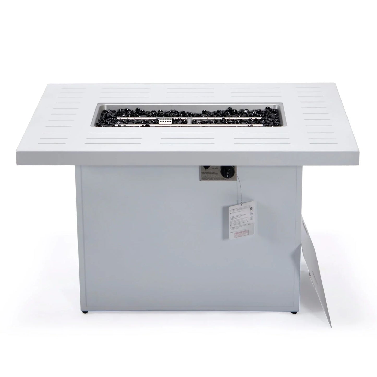 Chelsea Patio Modern Black Aluminum Propane Fire Pit Table - Elax Furniture