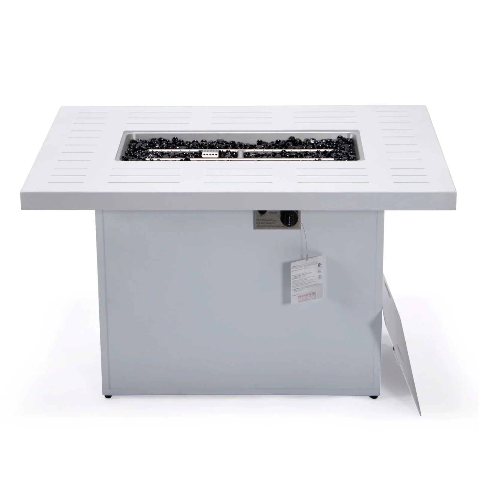 Chelsea Patio Modern Black Aluminum Propane Fire Pit Table - Elax Furniture