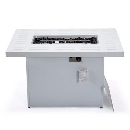 Chelsea Patio Modern Black Aluminum Propane Fire Pit Table - Elax Furniture