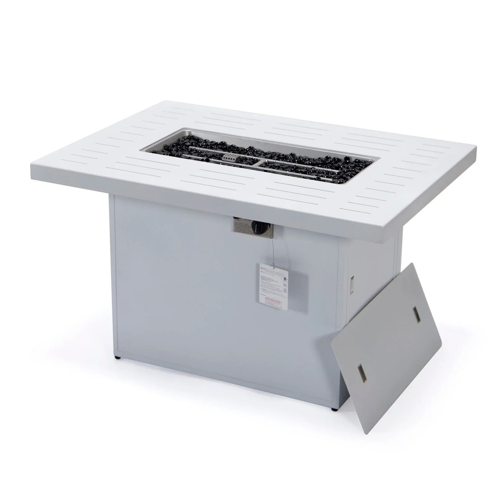 Chelsea Patio Modern Black Aluminum Propane Fire Pit Table - Elax Furniture