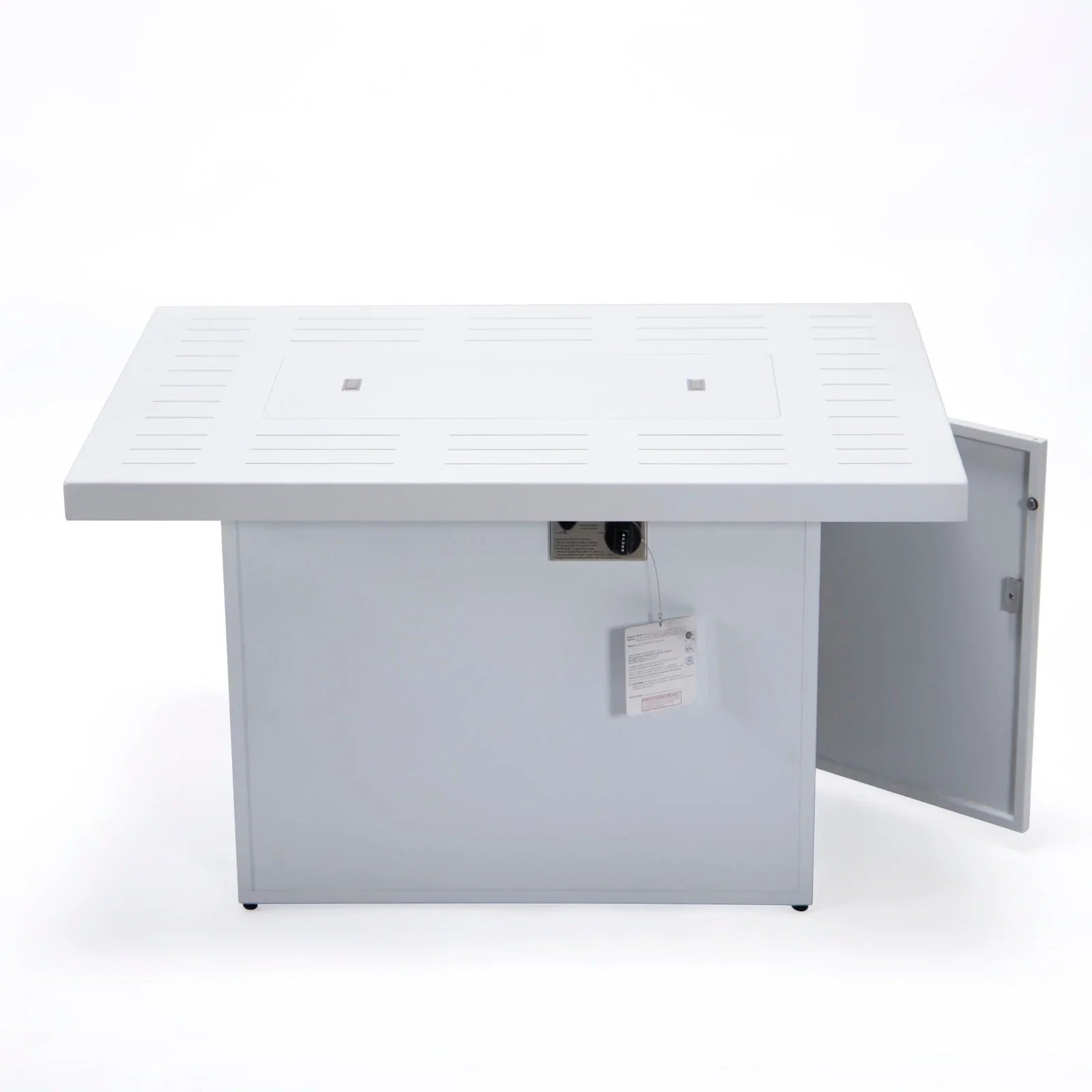 Chelsea Patio Modern Black Aluminum Propane Fire Pit Table - Elax Furniture