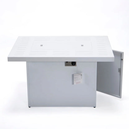 Chelsea Patio Modern Black Aluminum Propane Fire Pit Table - Elax Furniture