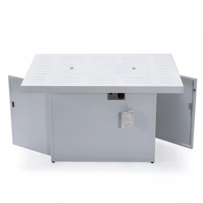 Chelsea Patio Modern Black Aluminum Propane Fire Pit Table - Elax Furniture