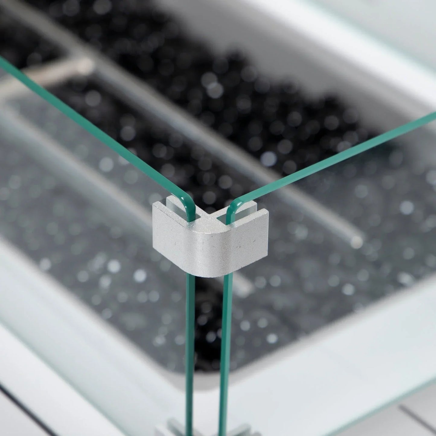 Chelsea Patio Modern Black Aluminum Propane Fire Pit Table - Elax Furniture