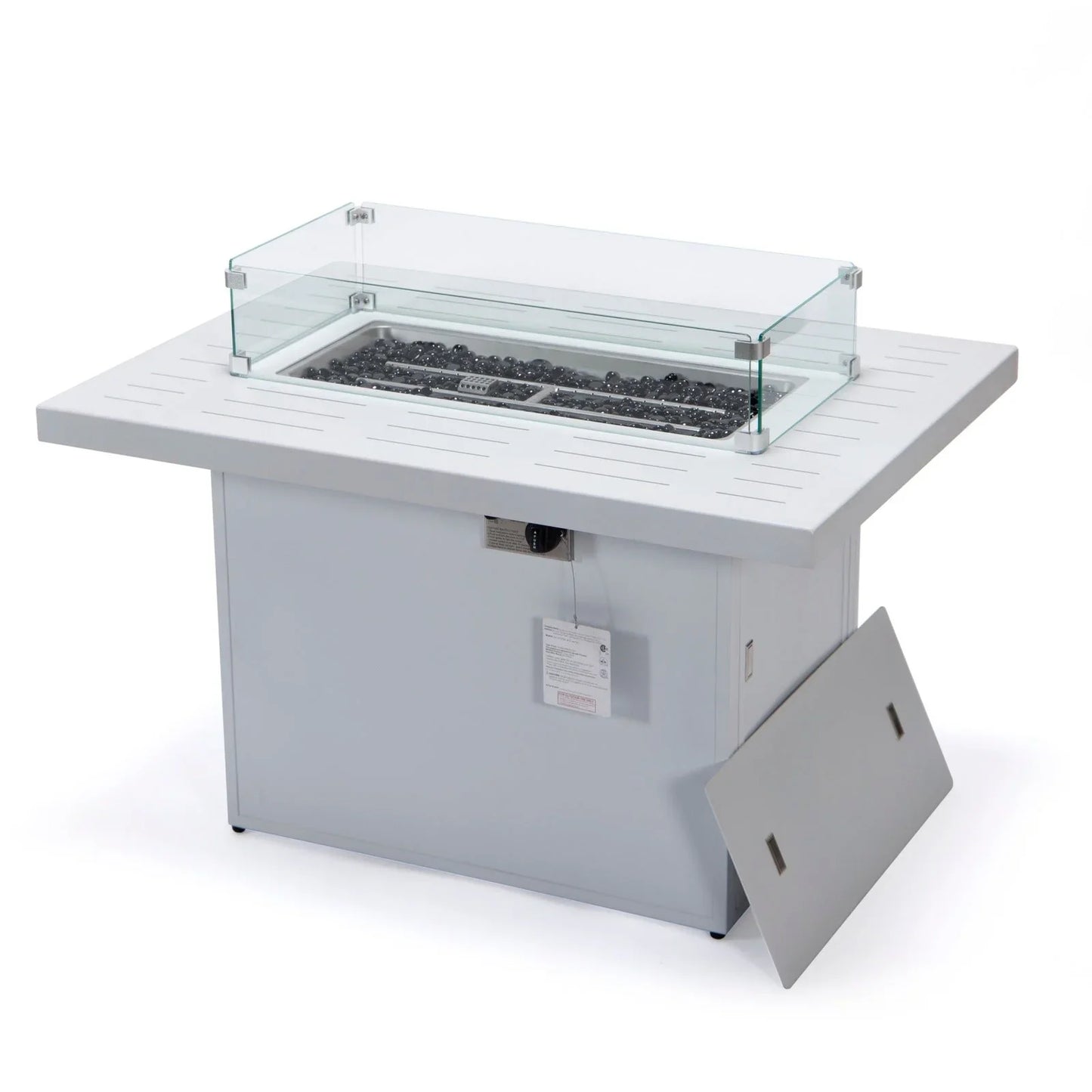 Chelsea Patio Modern Black Aluminum Propane Fire Pit Table - Elax Furniture