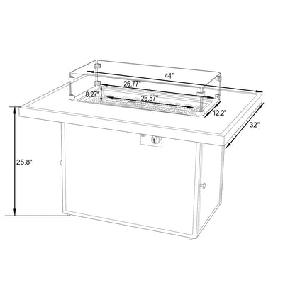 Chelsea Patio Modern Black Aluminum Propane Fire Pit Table - Elax Furniture