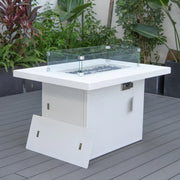 Chelsea Patio Modern Black Aluminum Propane Fire Pit Table - Elax Furniture