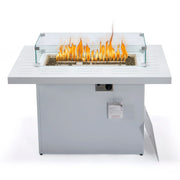 Chelsea Patio Modern Black Aluminum Propane Fire Pit Table - Elax Furniture
