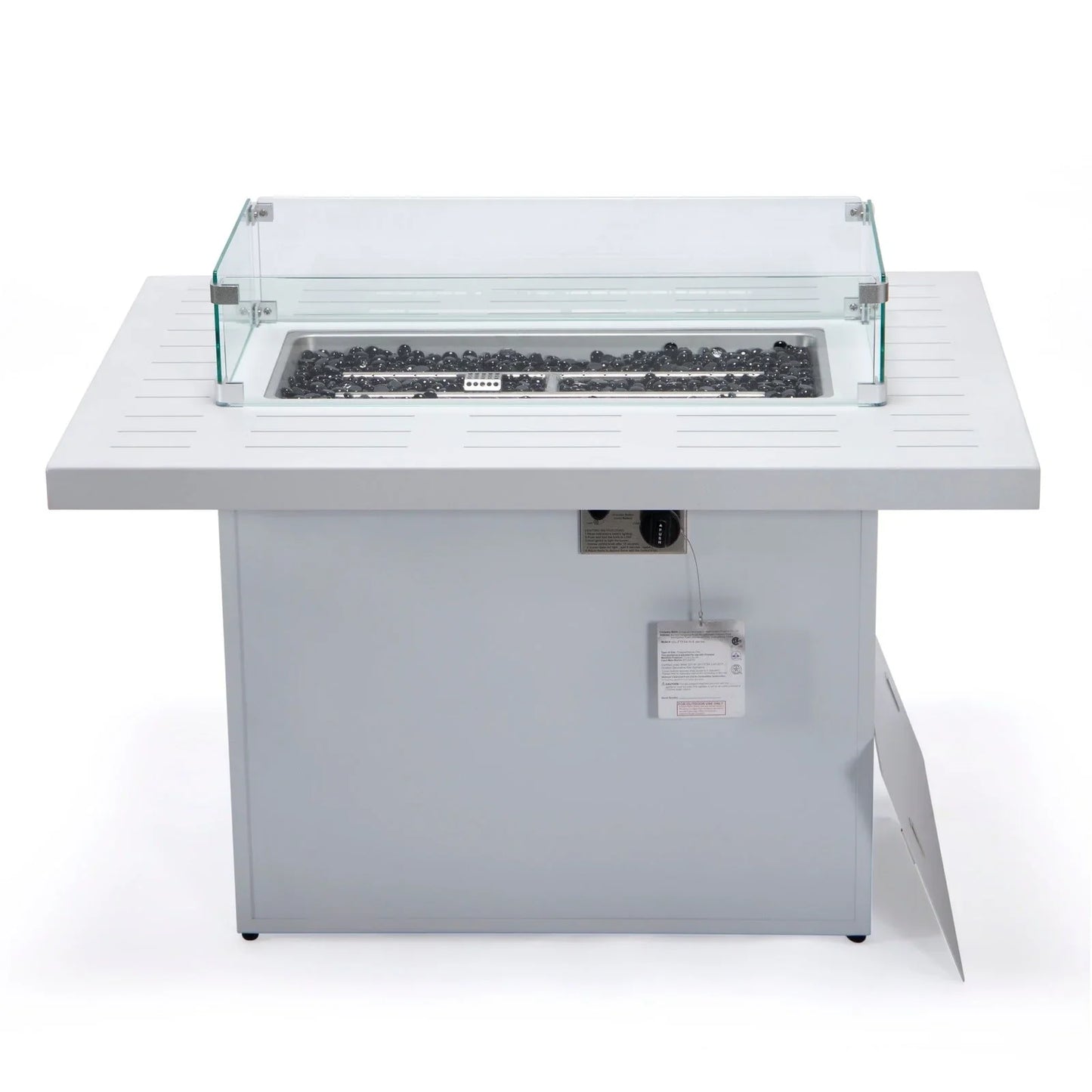 Chelsea Patio Modern Black Aluminum Propane Fire Pit Table - Elax Furniture