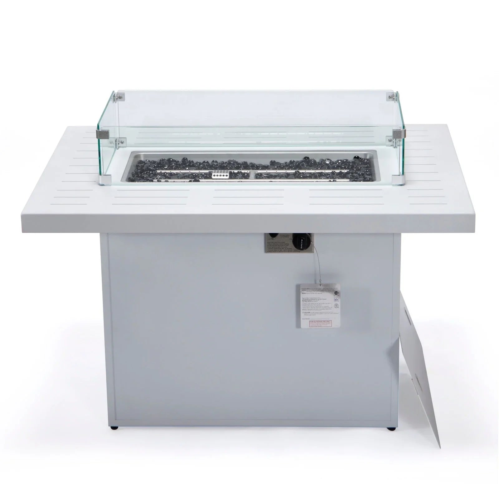 Chelsea Patio Modern Black Aluminum Propane Fire Pit Table - Elax Furniture