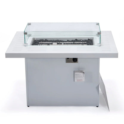 Chelsea Patio Modern Black Aluminum Propane Fire Pit Table - Elax Furniture