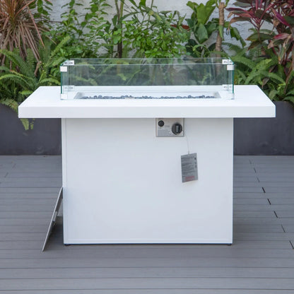 Chelsea Patio Modern Black Aluminum Propane Fire Pit Table - Elax Furniture