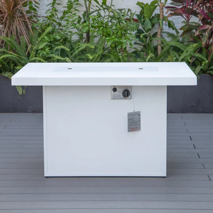 Chelsea Patio Modern Black Aluminum Propane Fire Pit Table - Elax Furniture