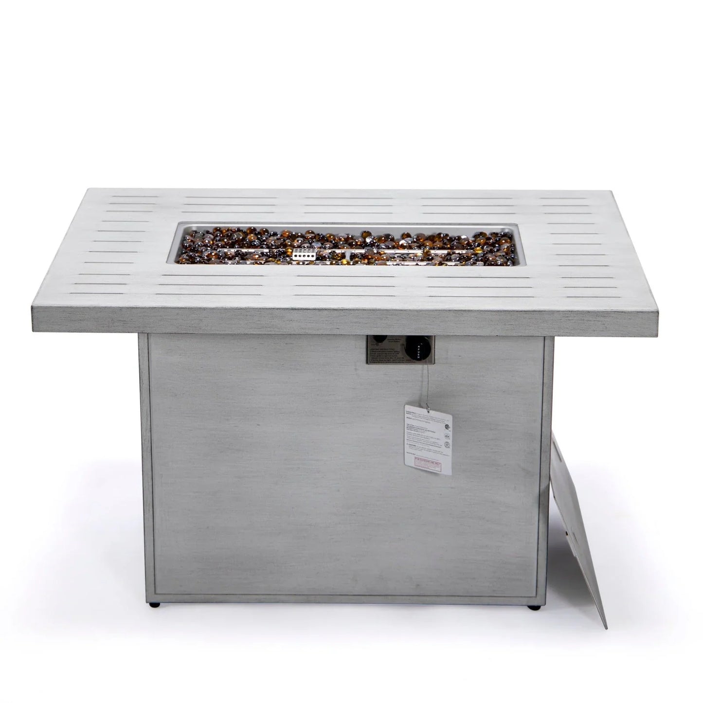 Chelsea Patio Modern Black Aluminum Propane Fire Pit Table - Elax Furniture