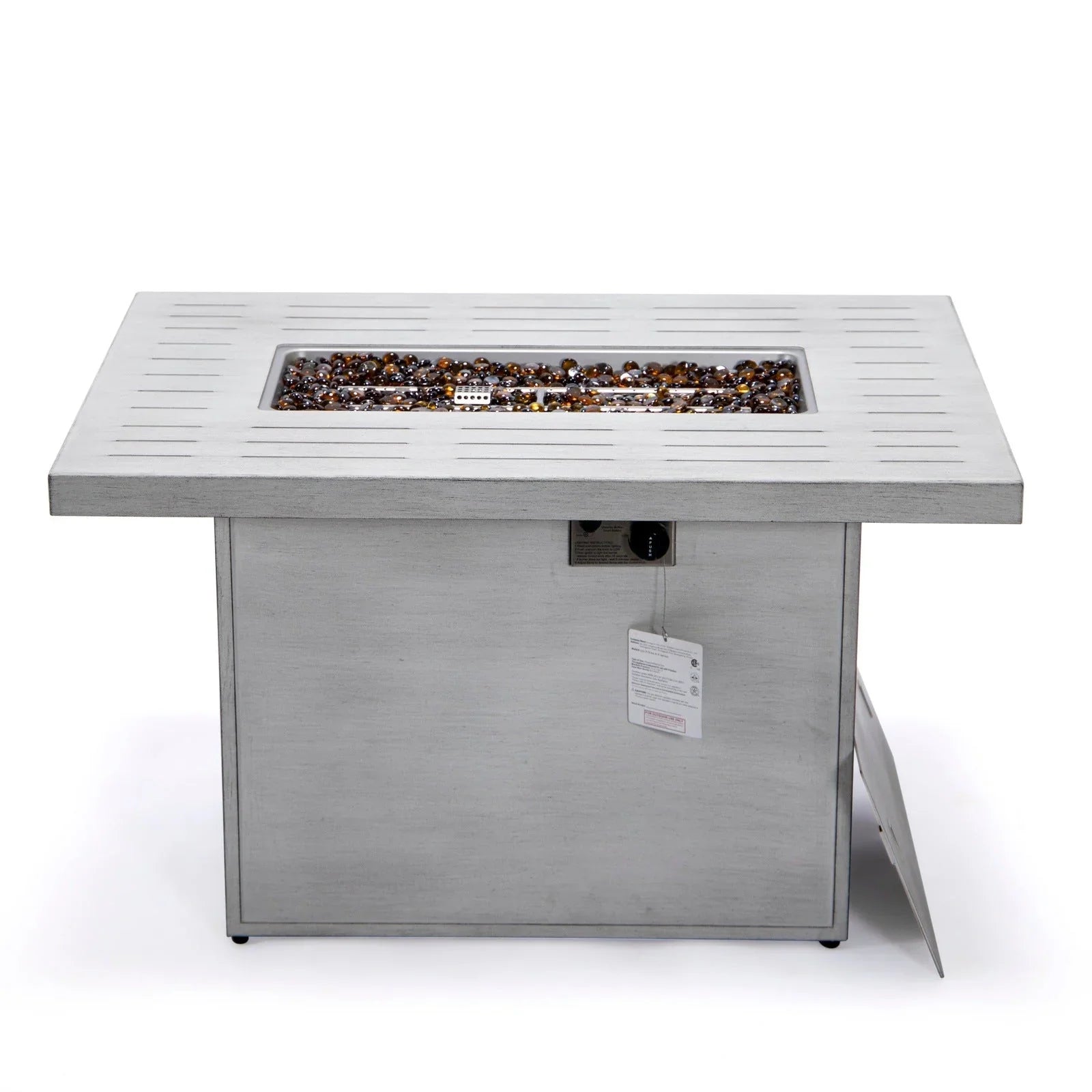 Chelsea Patio Modern Black Aluminum Propane Fire Pit Table - Elax Furniture