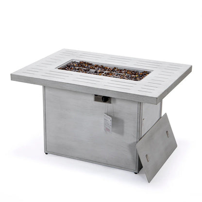 Chelsea Patio Modern Black Aluminum Propane Fire Pit Table - Elax Furniture