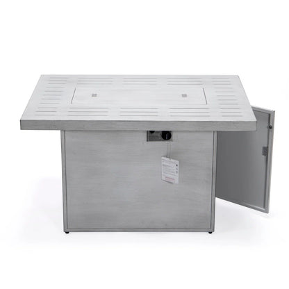 Chelsea Patio Modern Black Aluminum Propane Fire Pit Table - Elax Furniture