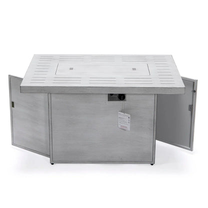 Chelsea Patio Modern Black Aluminum Propane Fire Pit Table - Elax Furniture