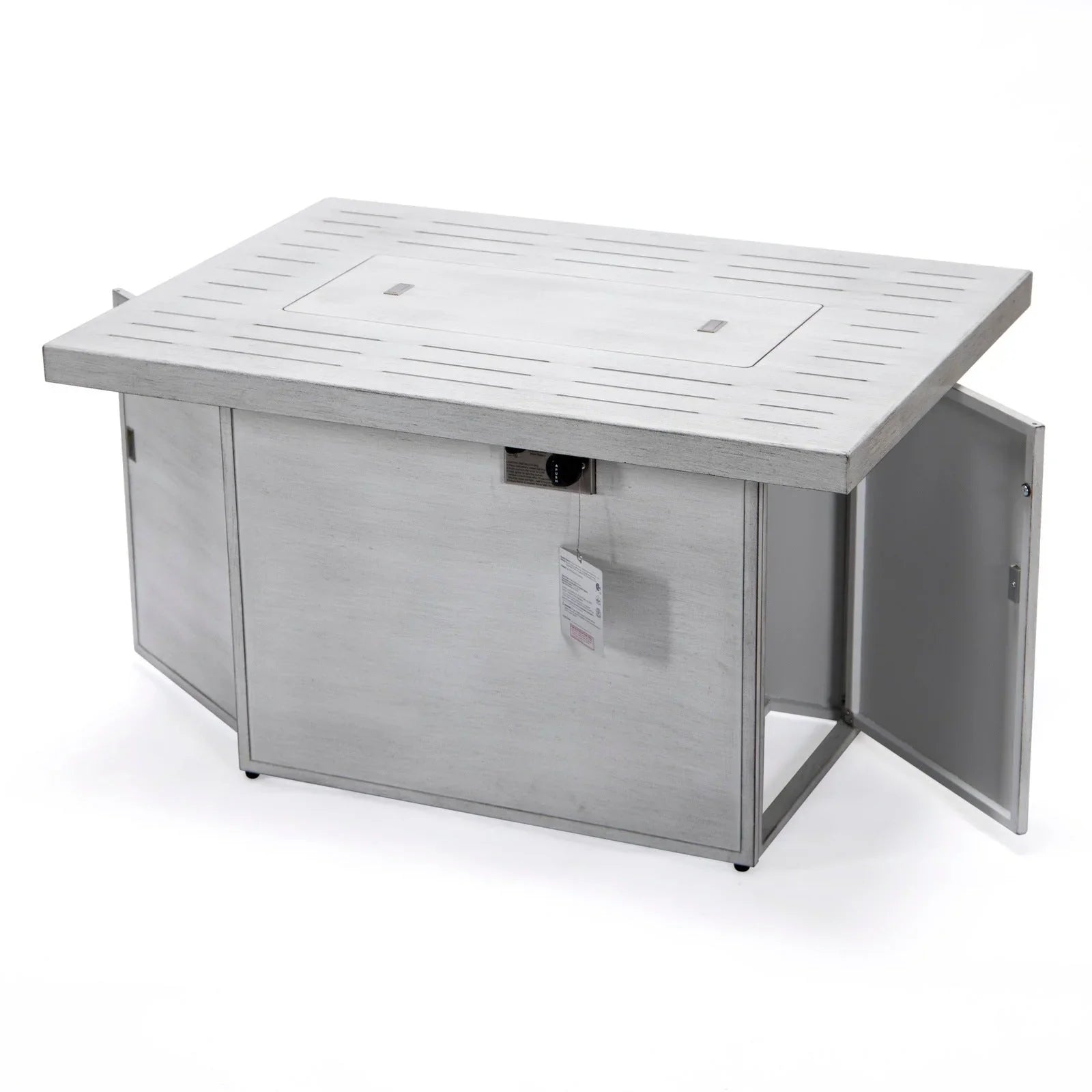 Chelsea Patio Modern Black Aluminum Propane Fire Pit Table - Elax Furniture