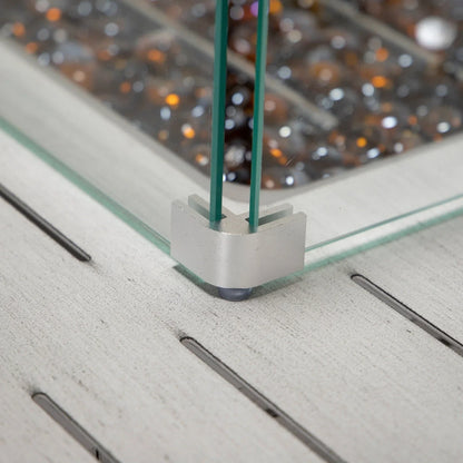 Chelsea Patio Modern Black Aluminum Propane Fire Pit Table - Elax Furniture