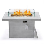 Chelsea Patio Modern Black Aluminum Propane Fire Pit Table - Elax Furniture