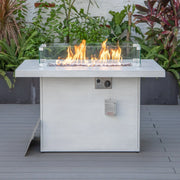 Chelsea Patio Modern Black Aluminum Propane Fire Pit Table - Elax Furniture