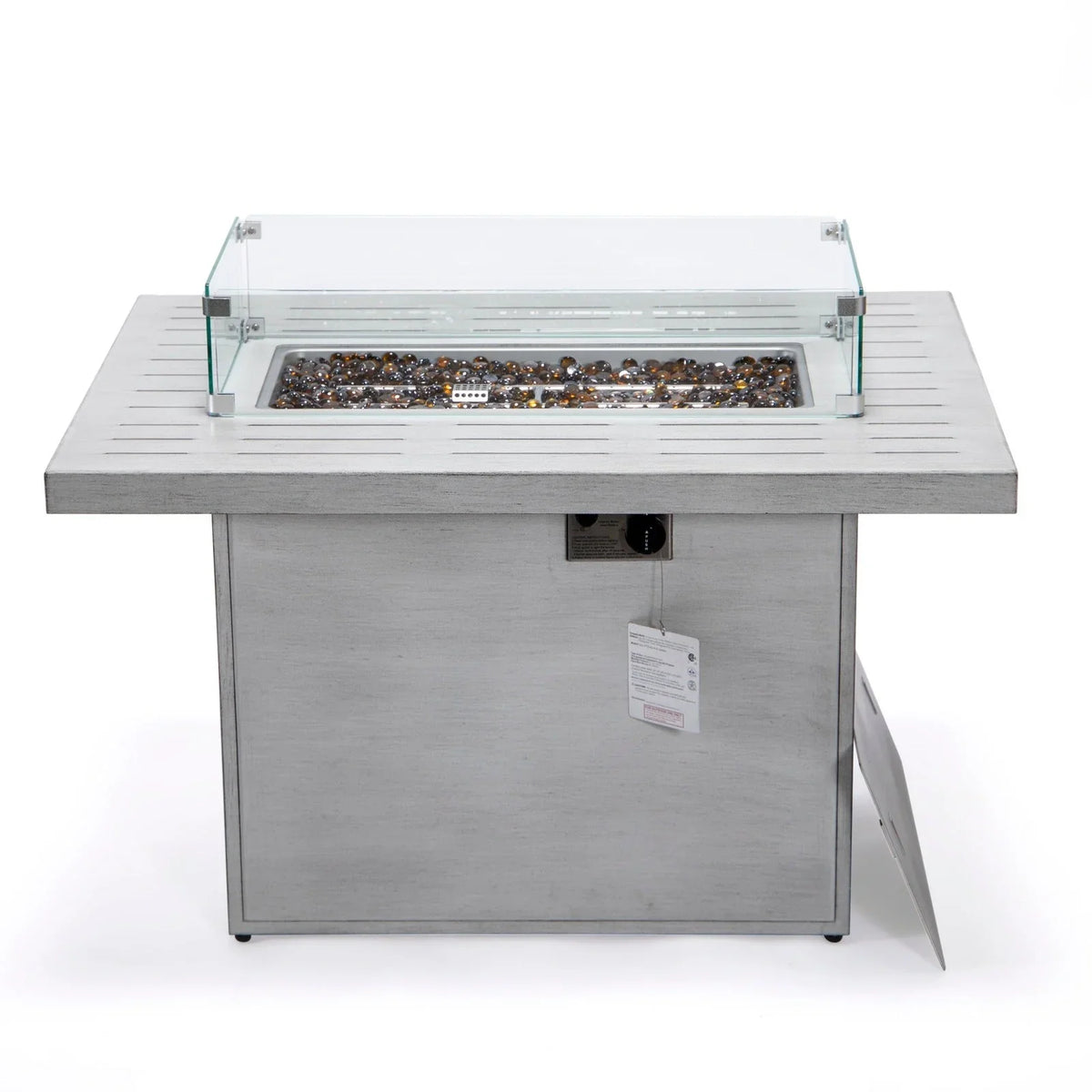 Chelsea Patio Modern Black Aluminum Propane Fire Pit Table - Elax Furniture