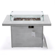 Chelsea Patio Modern Black Aluminum Propane Fire Pit Table - Elax Furniture