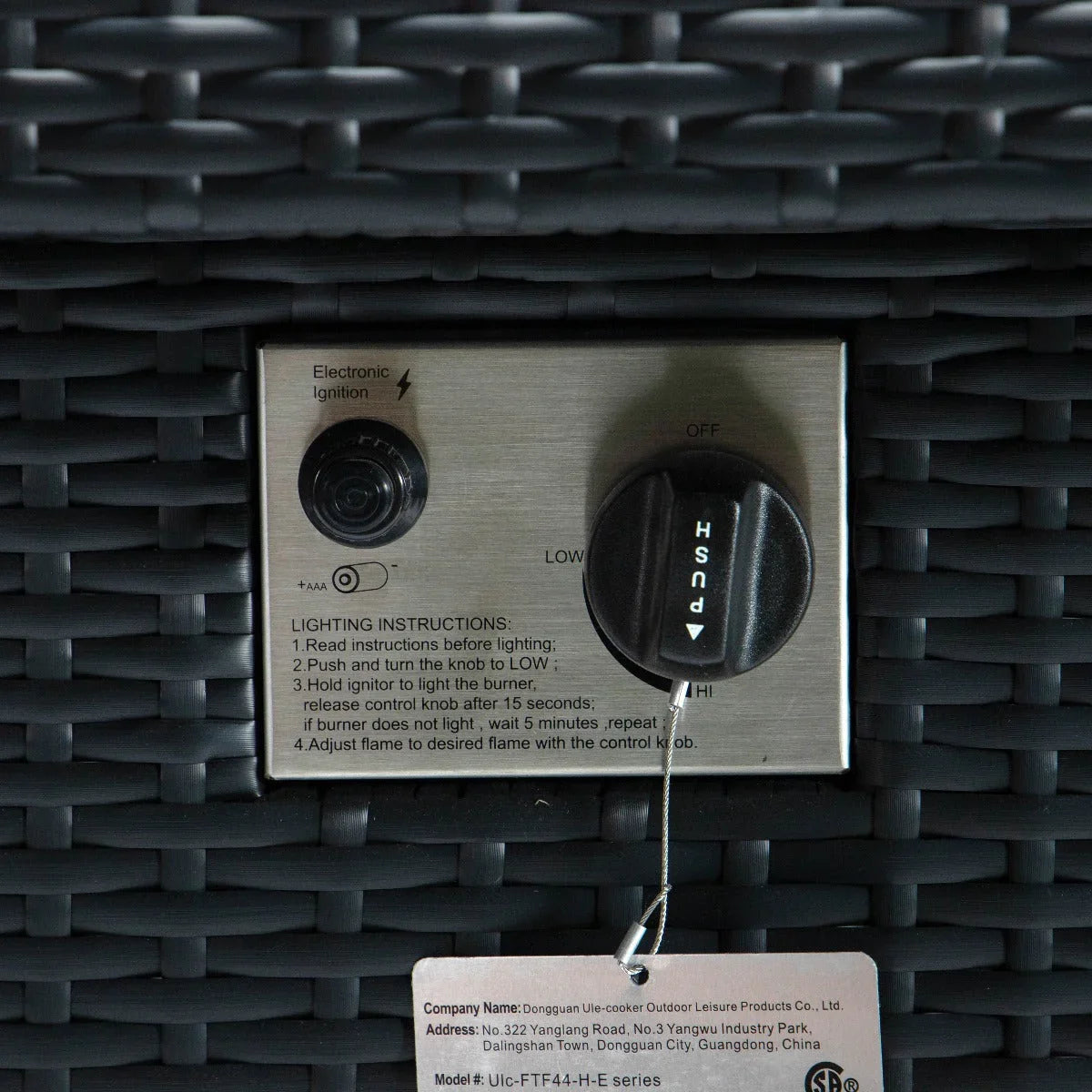 Mace Patio Modern Wicker Propane Fire Pit Table - Elax Furniture