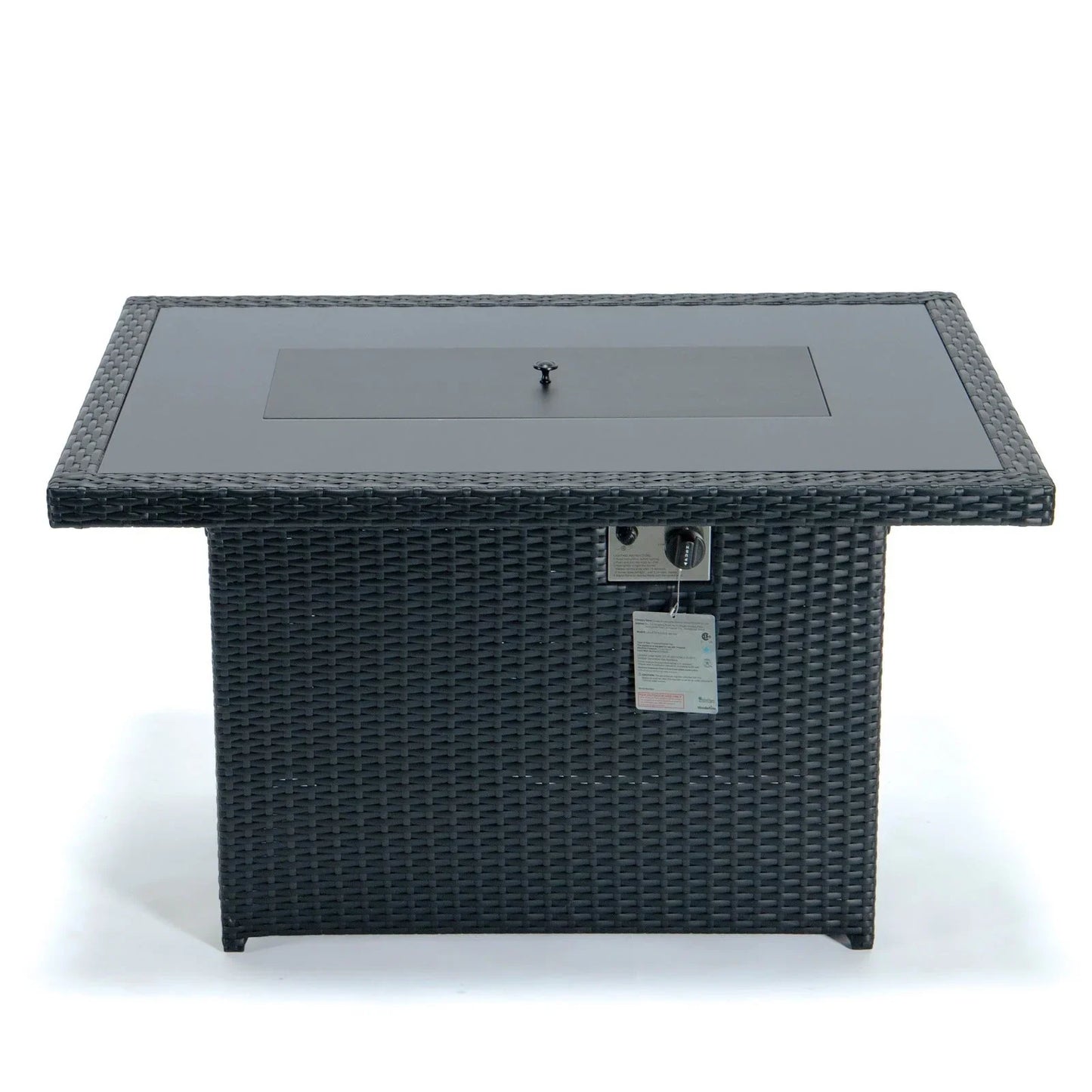 Mace Patio Modern Wicker Propane Fire Pit Table - Elax Furniture