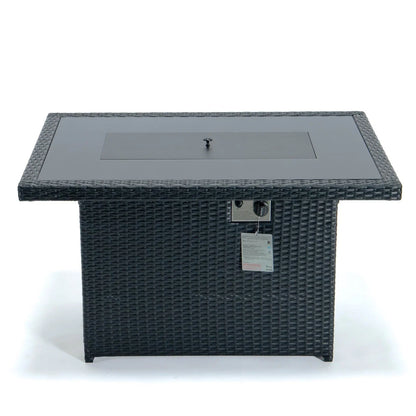 Mace Patio Modern Wicker Propane Fire Pit Table - Elax Furniture