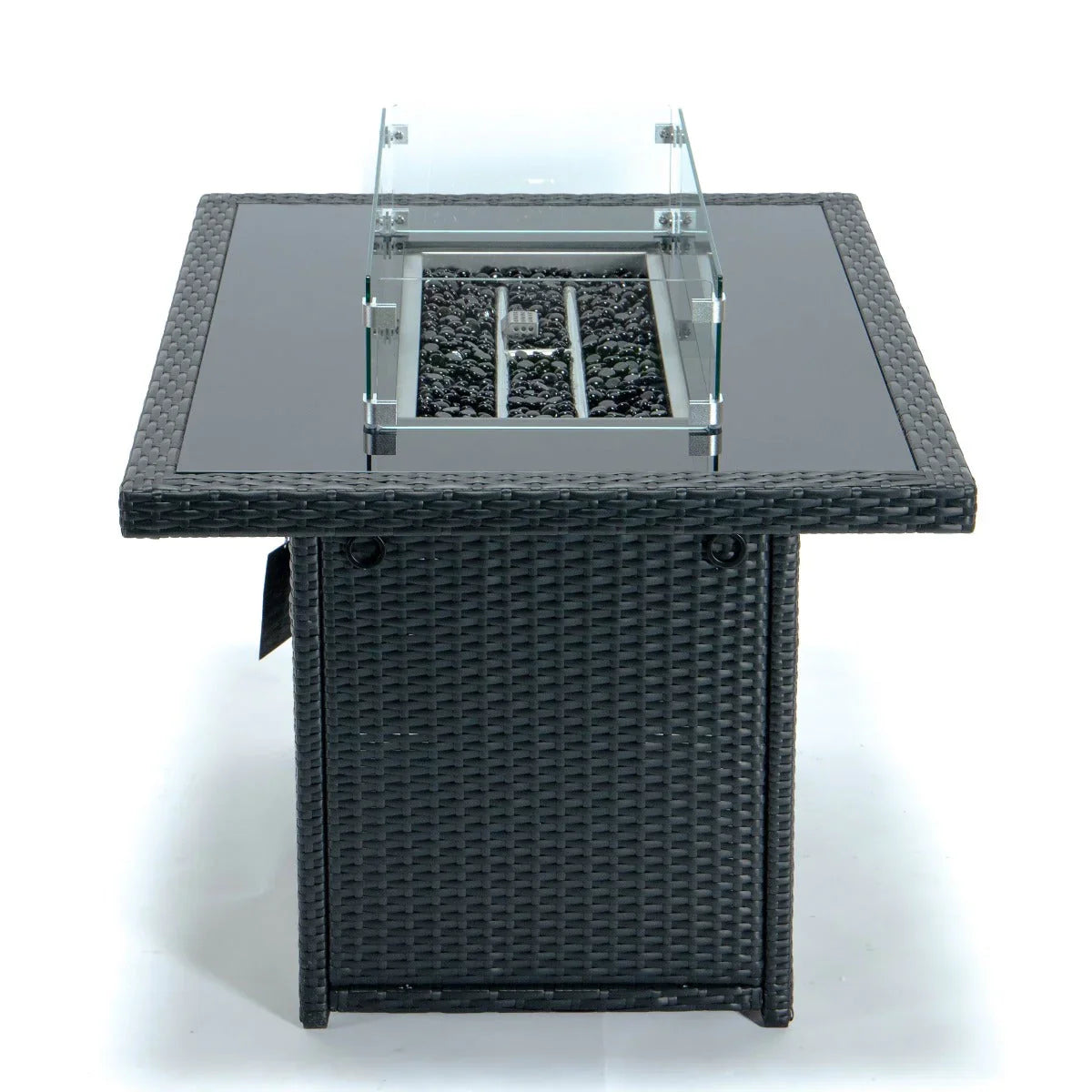 Mace Patio Modern Wicker Propane Fire Pit Table - Elax Furniture