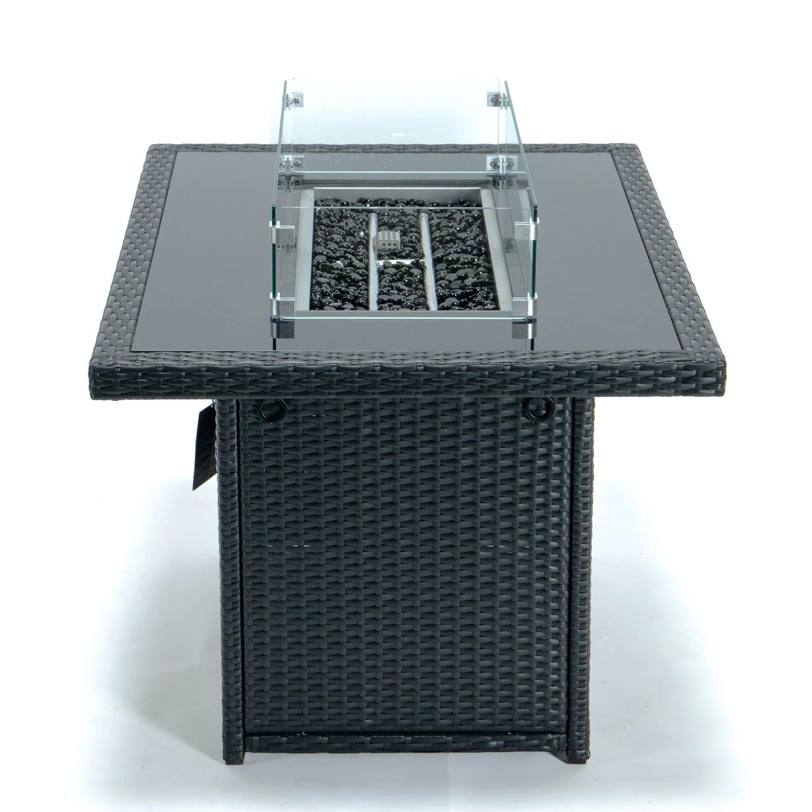 Mace Patio Modern Wicker Propane Fire Pit Table - Elax Furniture