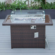Mace Patio Modern Wicker Propane Fire Pit Table - Elax Furniture