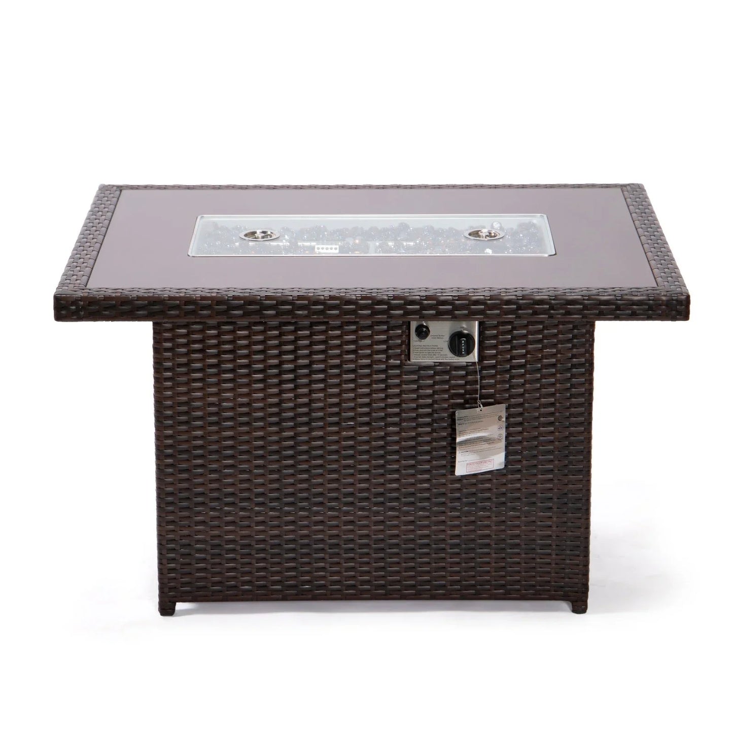 Mace Patio Modern Wicker Propane Fire Pit Table - Elax Furniture