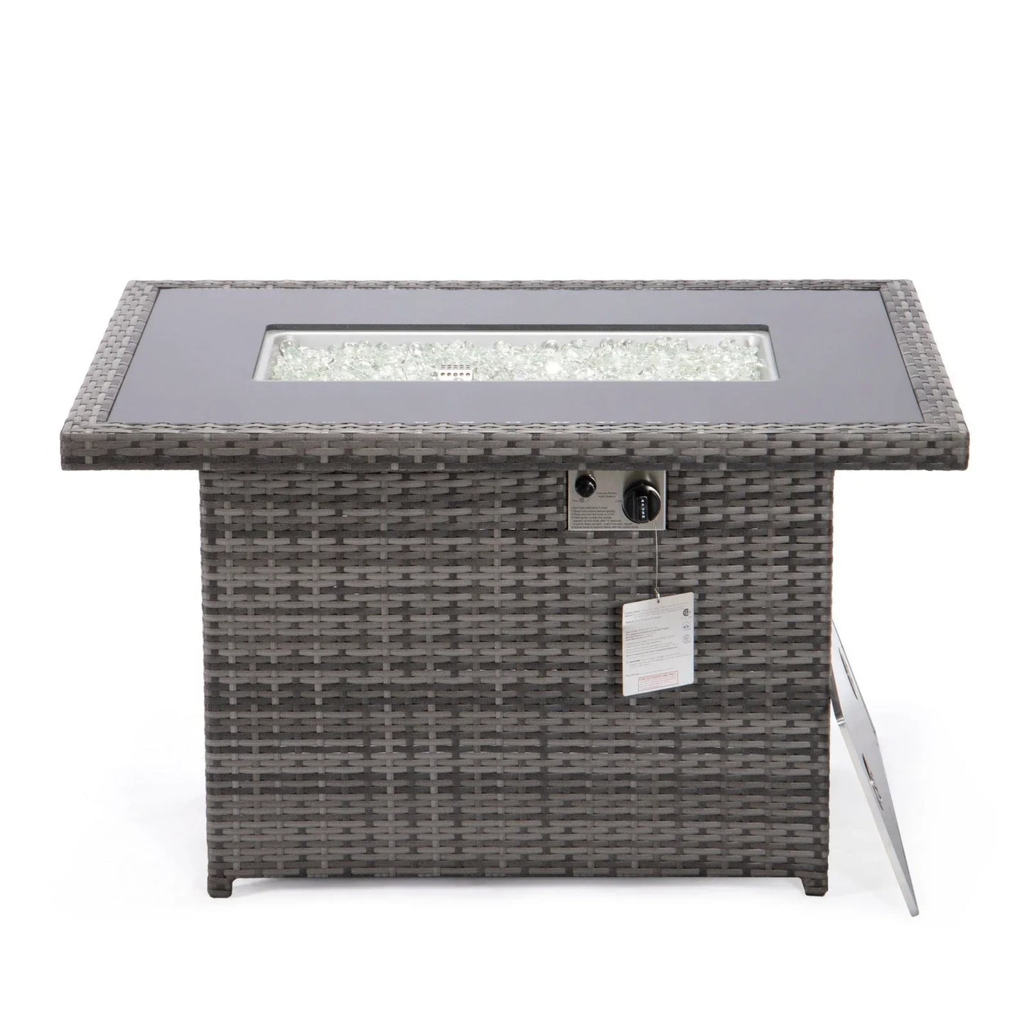 Mace Patio Modern Wicker Propane Fire Pit Table - Elax Furniture