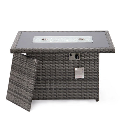 Mace Patio Modern Wicker Propane Fire Pit Table - Elax Furniture