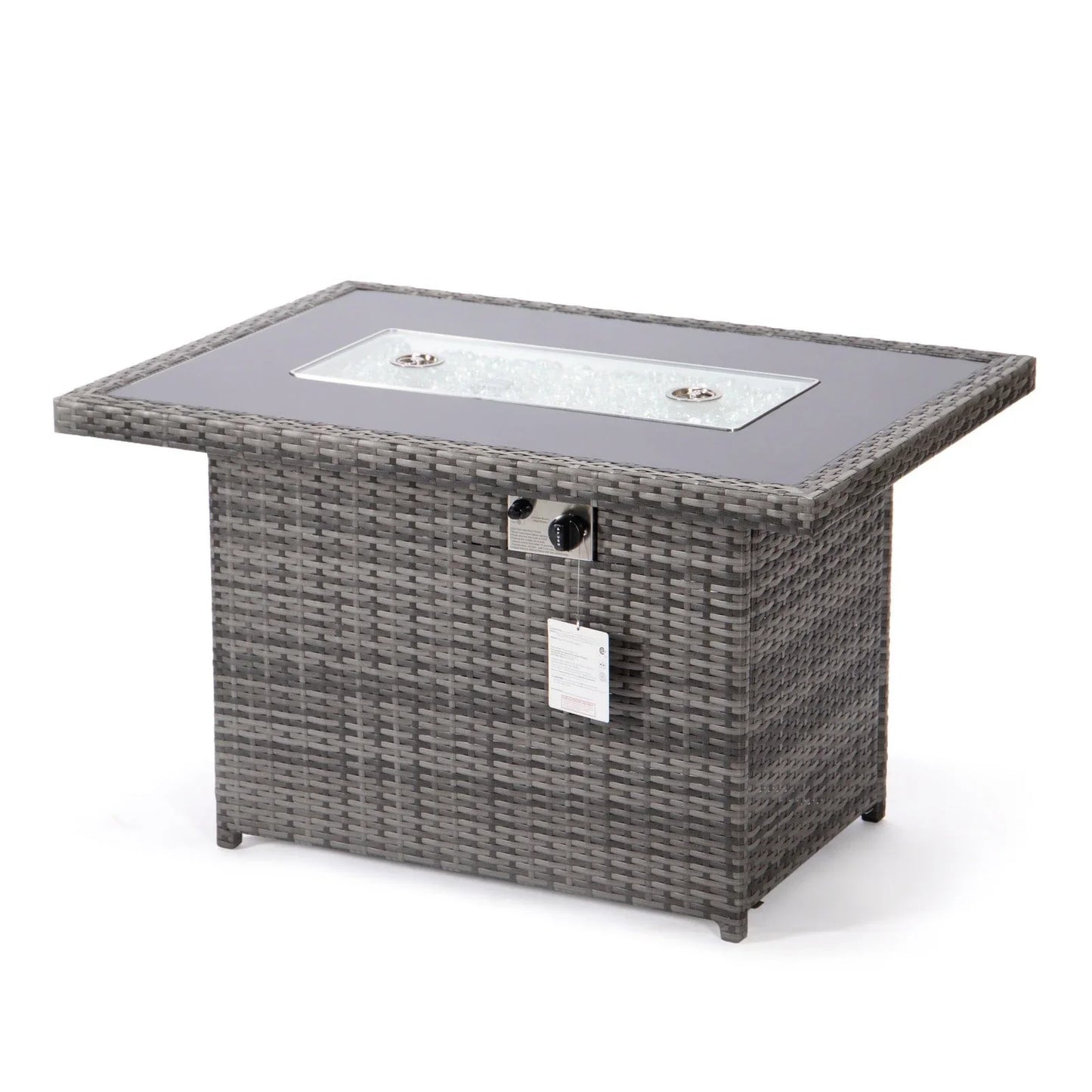 Mace Patio Modern Wicker Propane Fire Pit Table - Elax Furniture