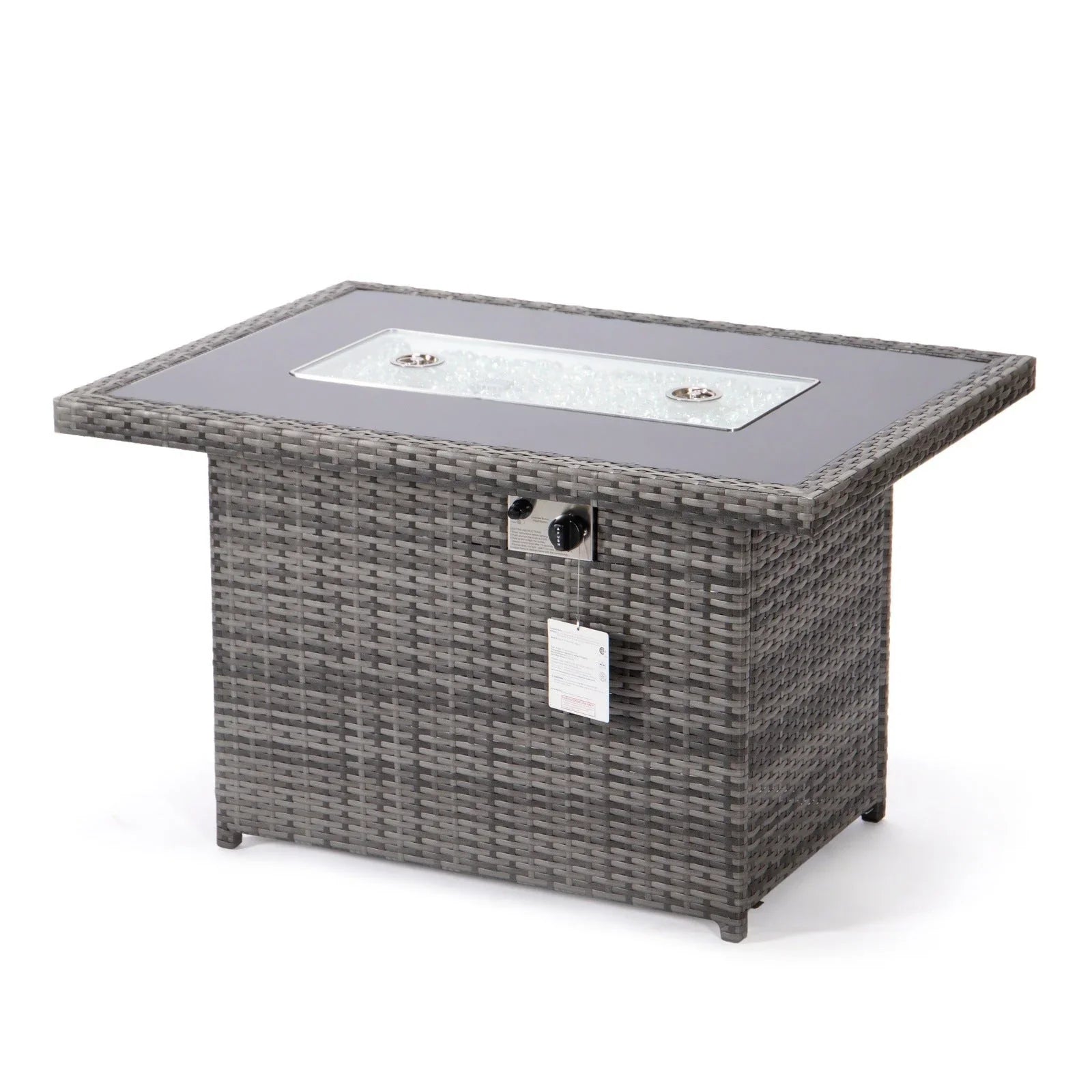 Mace Patio Modern Wicker Propane Fire Pit Table - Elax Furniture