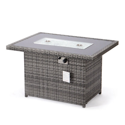 Mace Patio Modern Wicker Propane Fire Pit Table - Elax Furniture