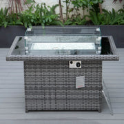 Mace Patio Modern Wicker Propane Fire Pit Table - Elax Furniture