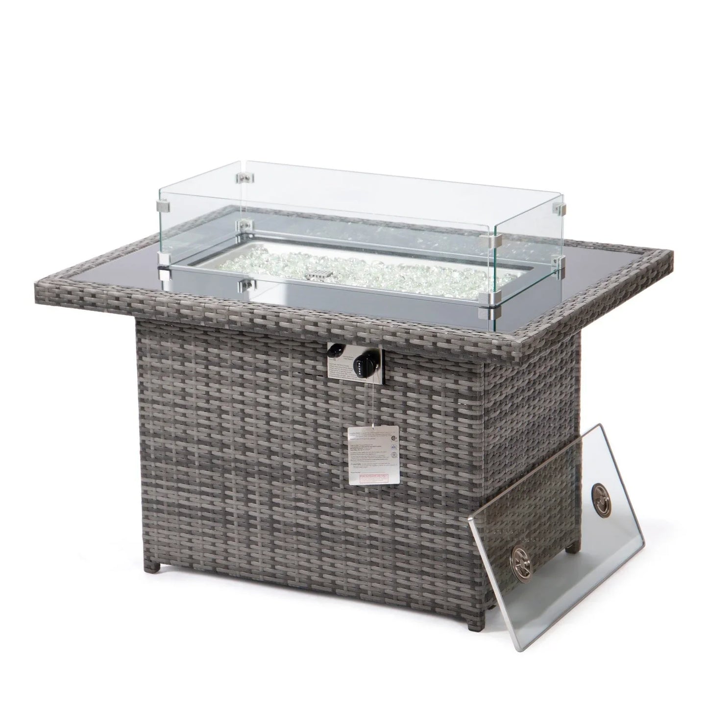 Mace Patio Modern Wicker Propane Fire Pit Table - Elax Furniture