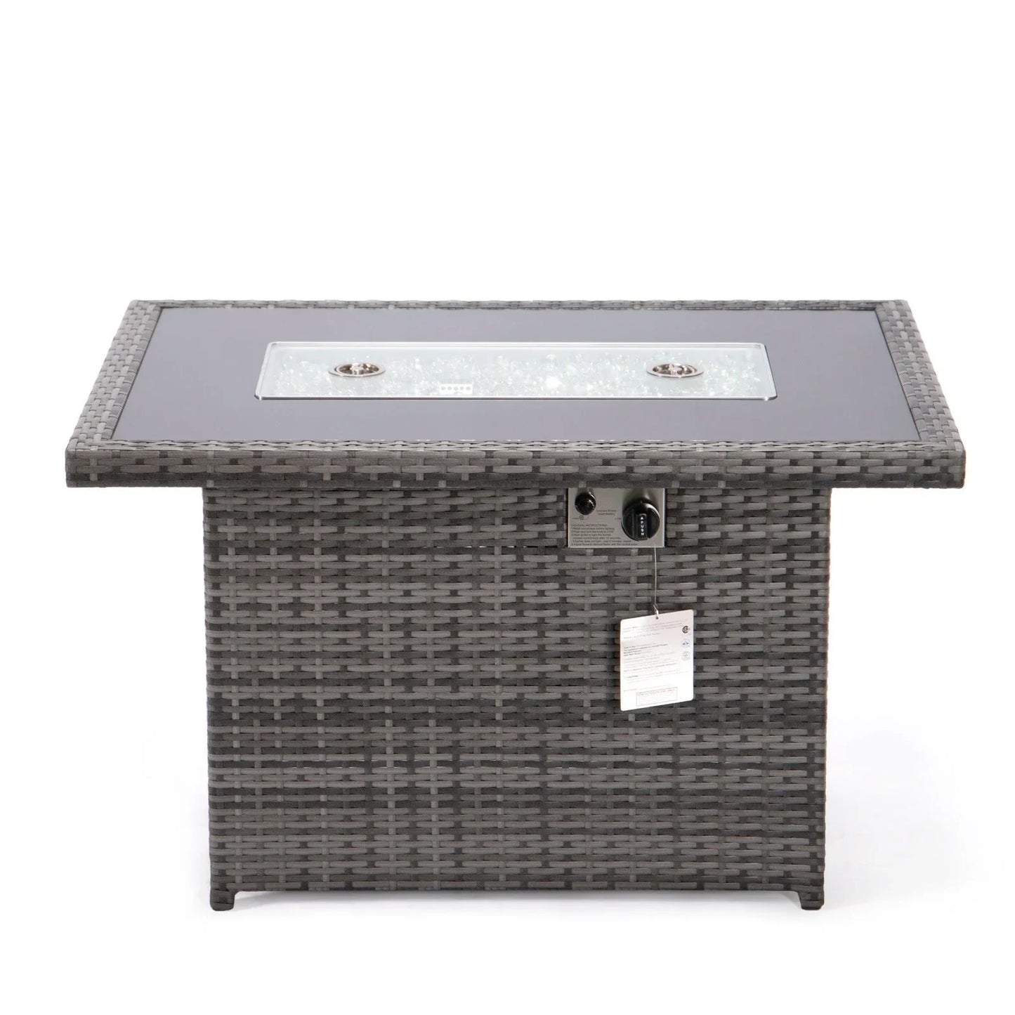 Mace Patio Modern Wicker Propane Fire Pit Table - Elax Furniture